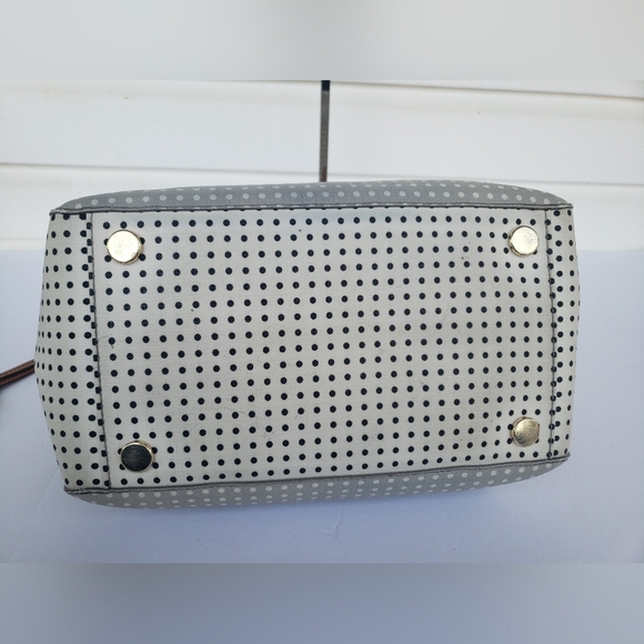 Y2K Fossil Rachel Coated Gray White with Black & White Polka Dots Tote!!! - Picture 11 of 16